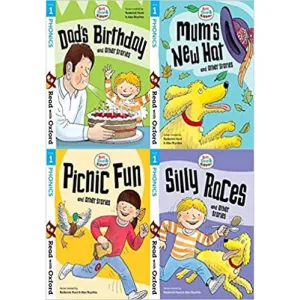 Read With Oxford Phonics (Stage 1) Biff, Chip & Kipper 4 Books Collection Set