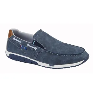 Route 21 Men's Twin Gusset Casual Slip On Shoe Navy