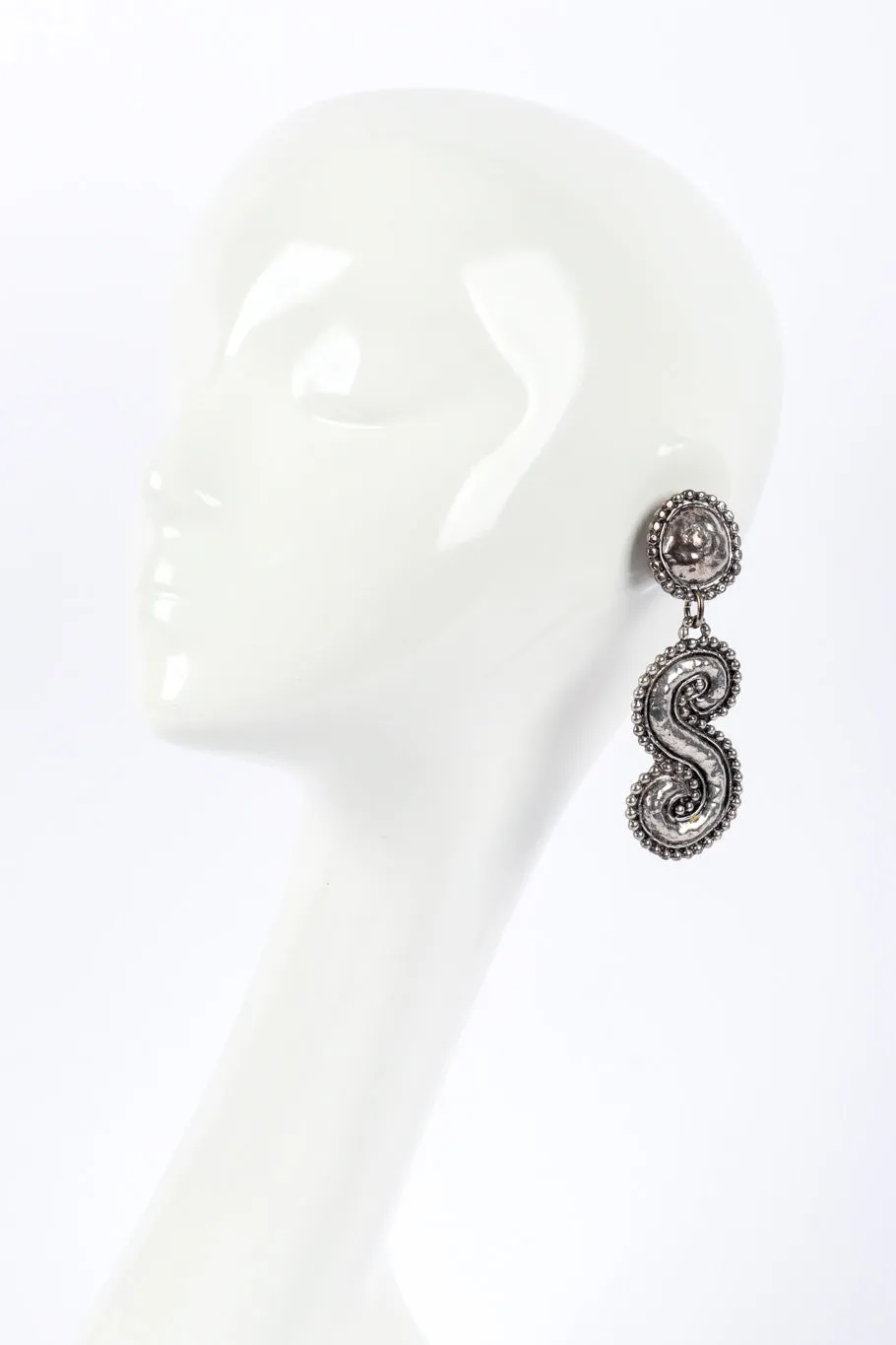 S Scroll Drop Earrings