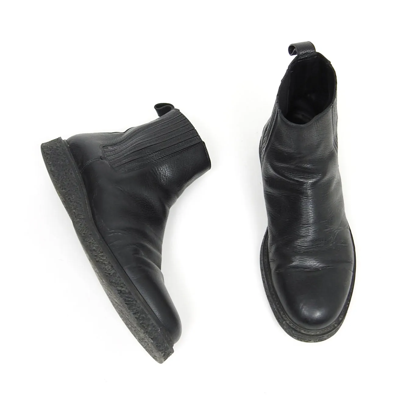 Saint Laurent Black Leather Chelsea Boot Size 42