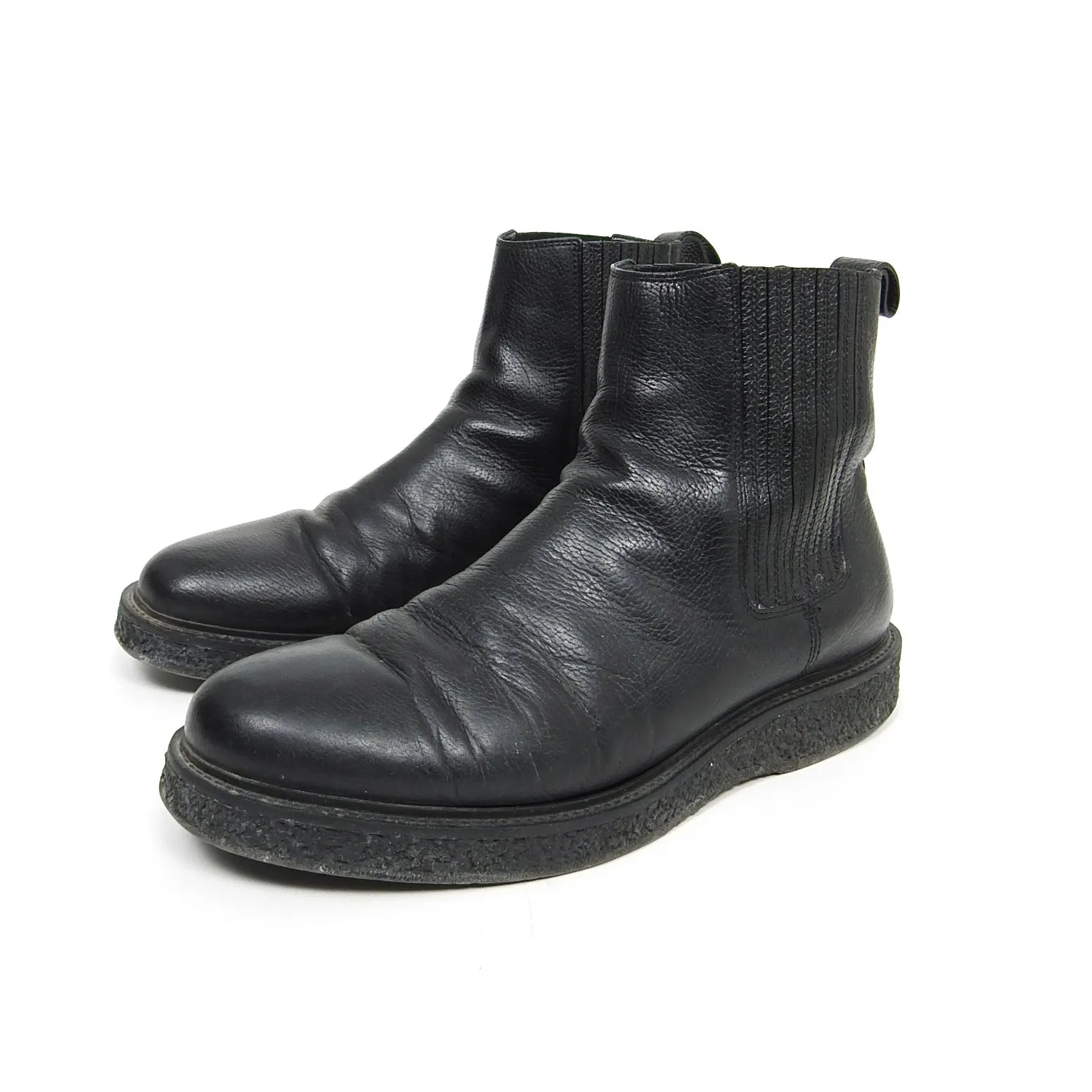 Saint Laurent Black Leather Chelsea Boot Size 42