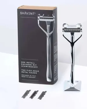 SHAVENT GIFT SET: swing head razor and stand
