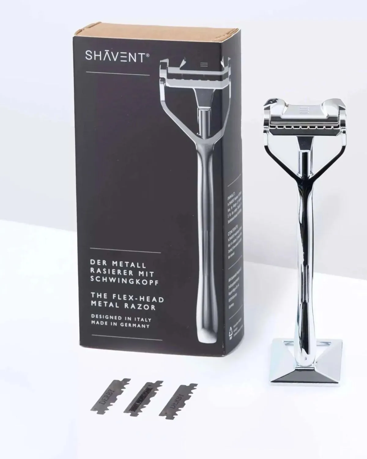 SHAVENT GIFT SET: swing head razor and stand