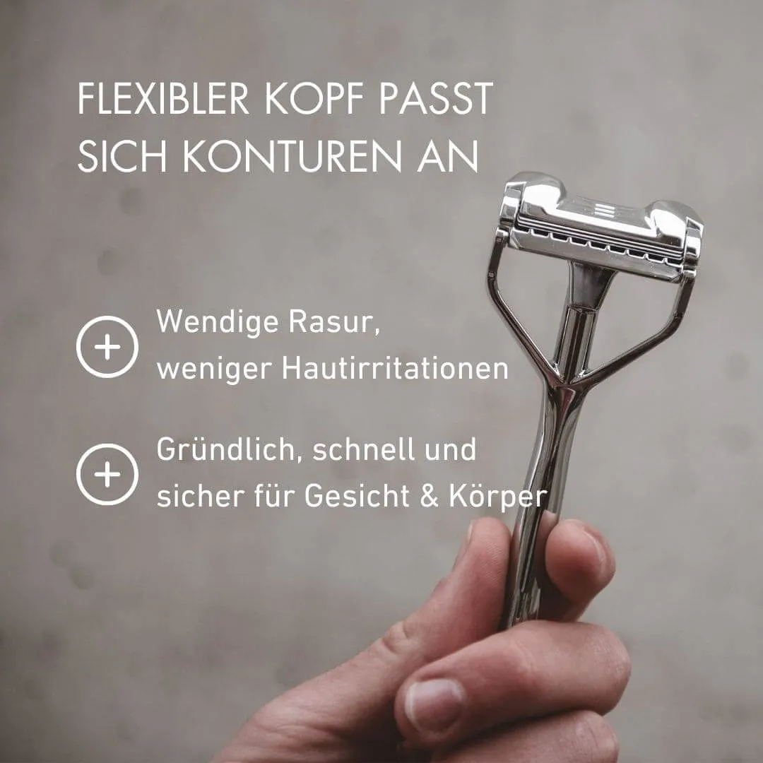 SHAVENT GIFT SET: swing head razor and stand