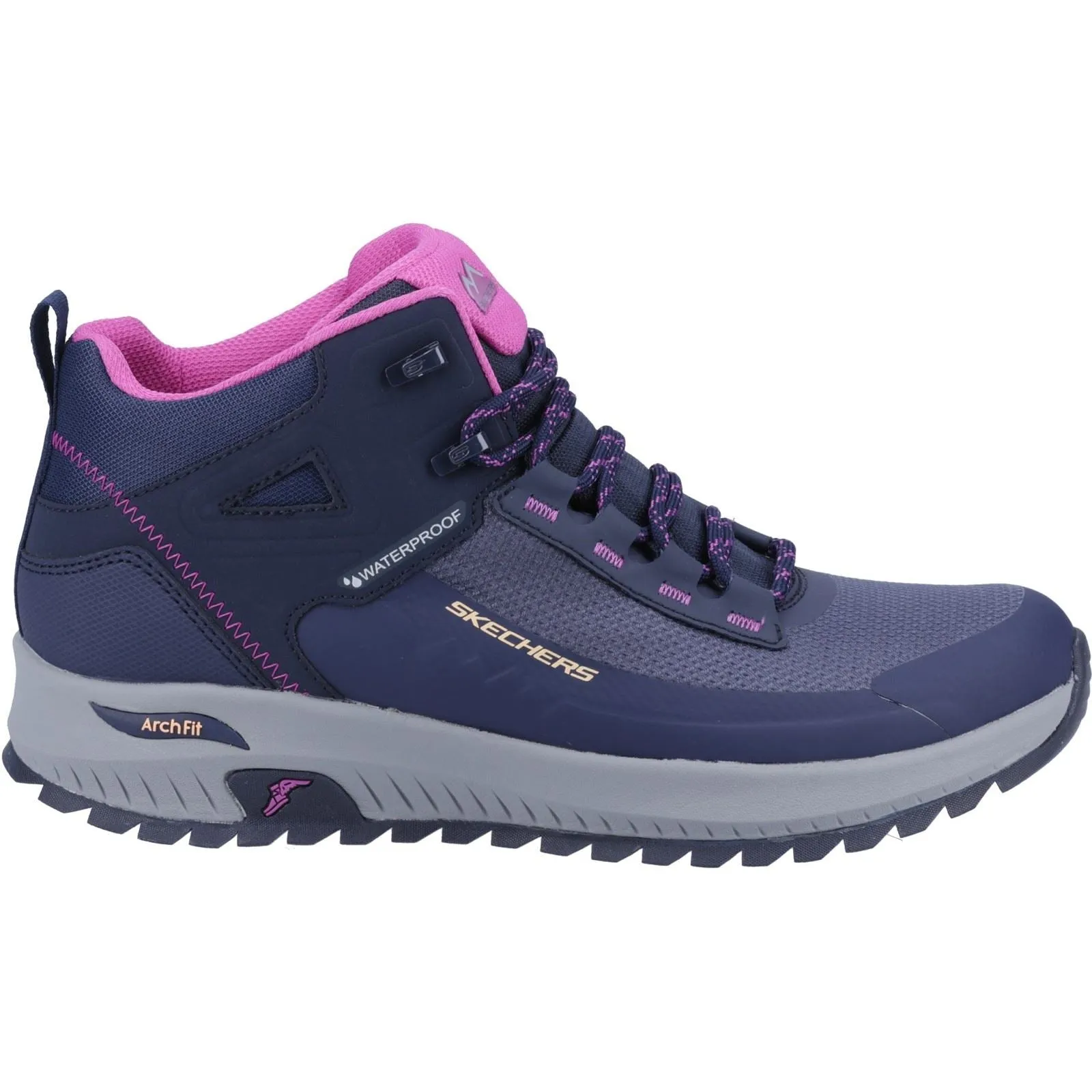 Skechers Women Boots - Arch Fit Discover Elevation Gain Ankle in Navy/Purple, 3-8 - GAR180086
