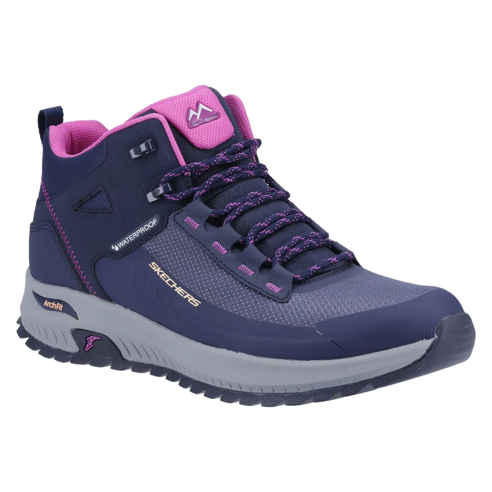 Skechers Women Boots - Arch Fit Discover Elevation Gain Ankle in Navy/Purple, 3-8 - GAR180086