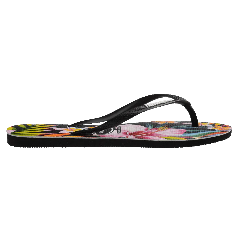 Slim Floral Palm Thongs