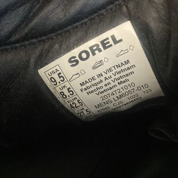 SOREL Madson II Moc Toe Waterproof Boot Black (Men) US 9.5 / EUR 42.5