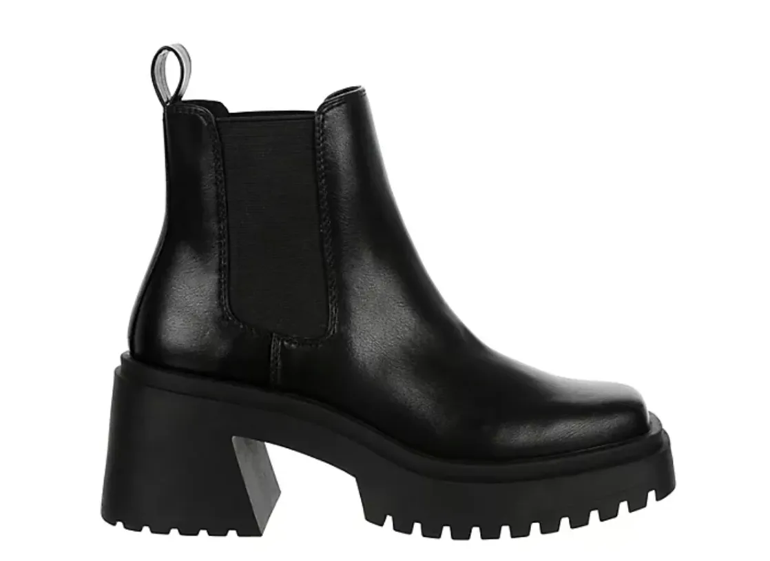 Square Toe Chunky Ankle Boot