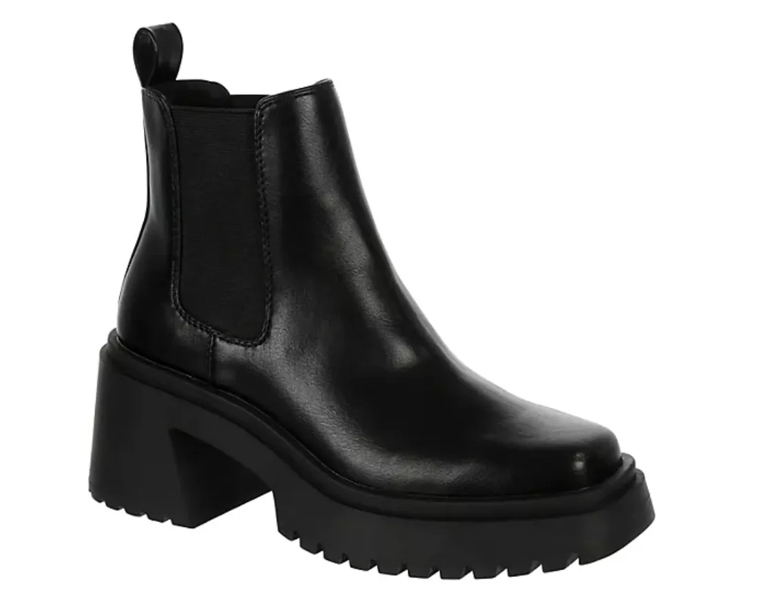 Square Toe Chunky Ankle Boot