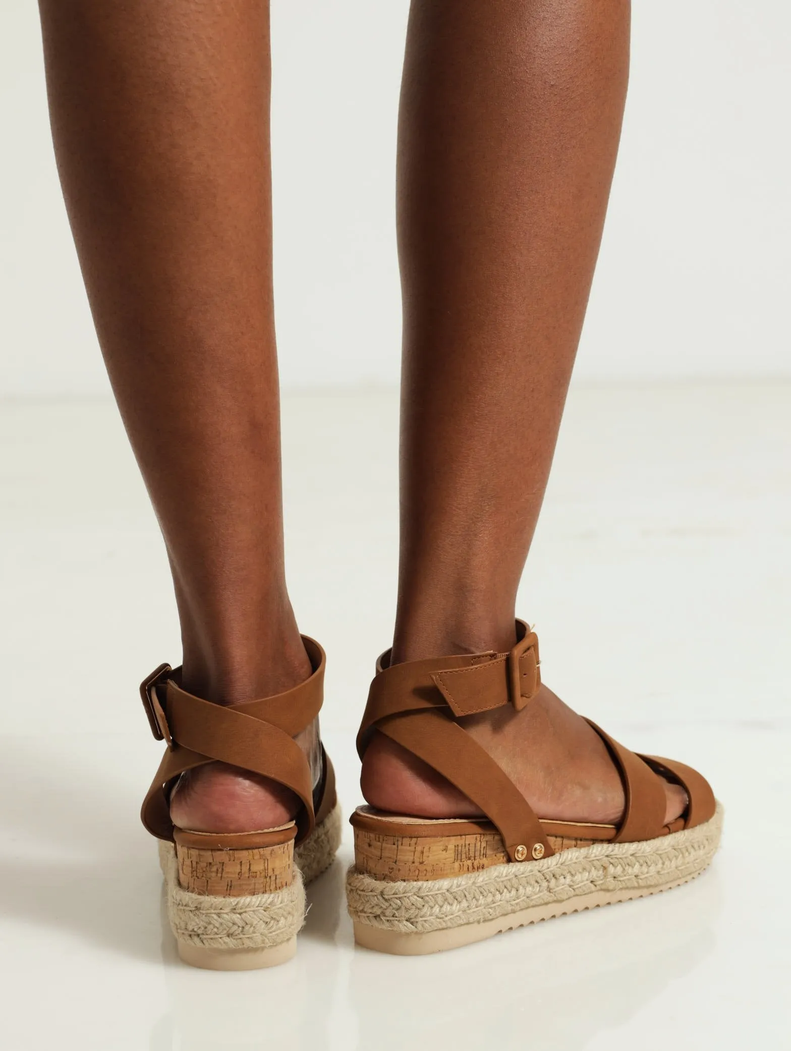 Steffi Espadrille Wedge With Ankle Strap - Tan