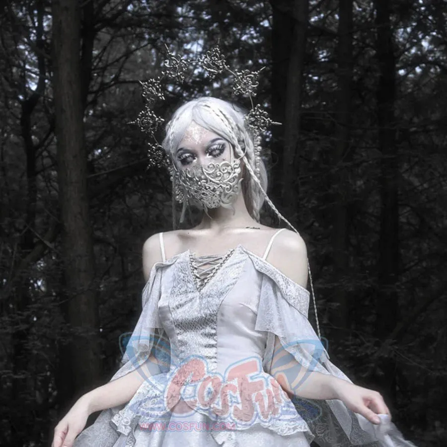 Summer Gothic Dragon Scale Lace-up Flying Sleeve Dress