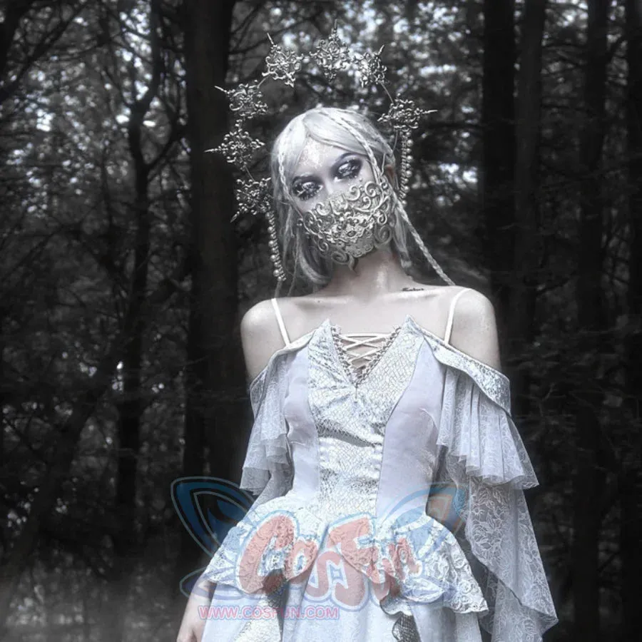 Summer Gothic Dragon Scale Lace-up Flying Sleeve Dress
