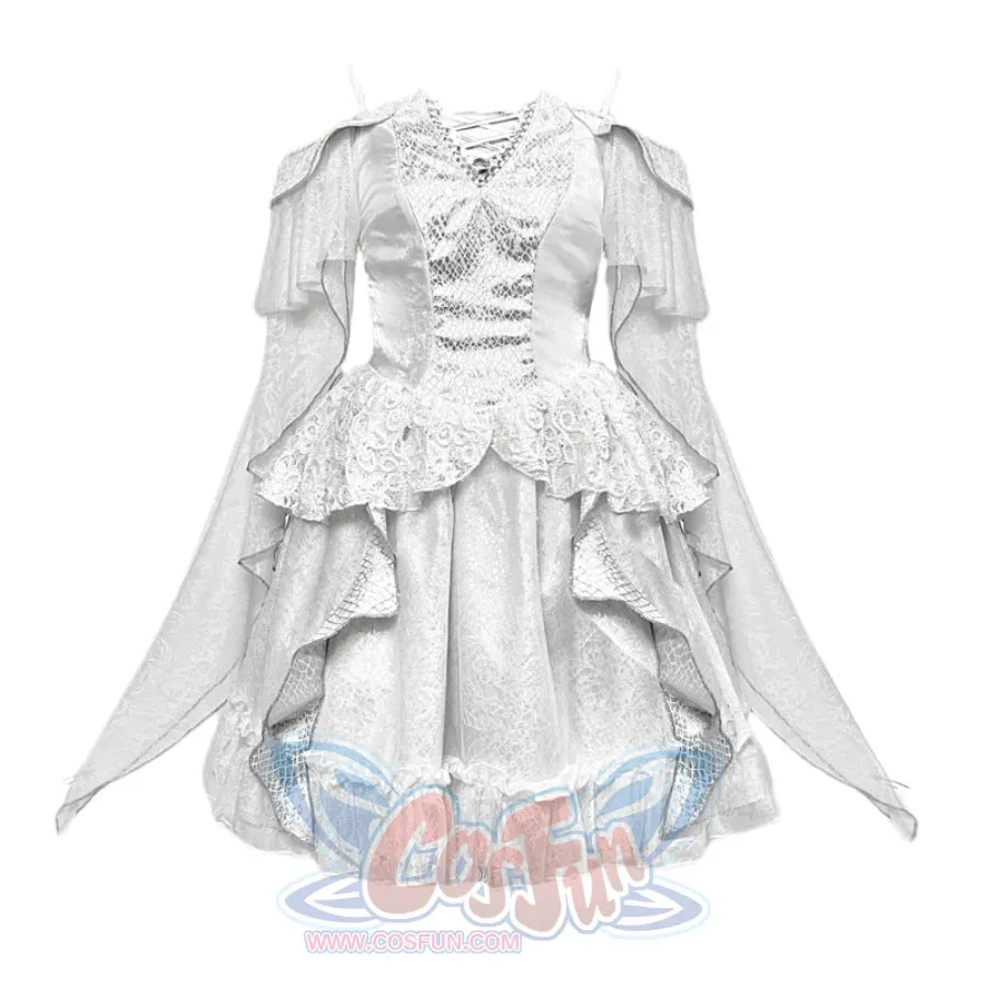Summer Gothic Dragon Scale Lace-up Flying Sleeve Dress