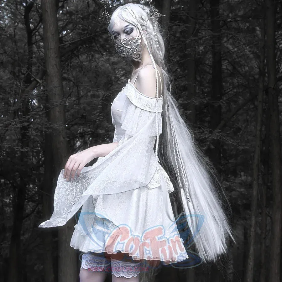Summer Gothic Dragon Scale Lace-up Flying Sleeve Dress