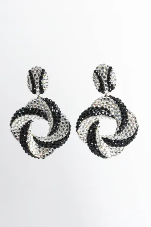 Swirl Knot Rhinestone Earrings
