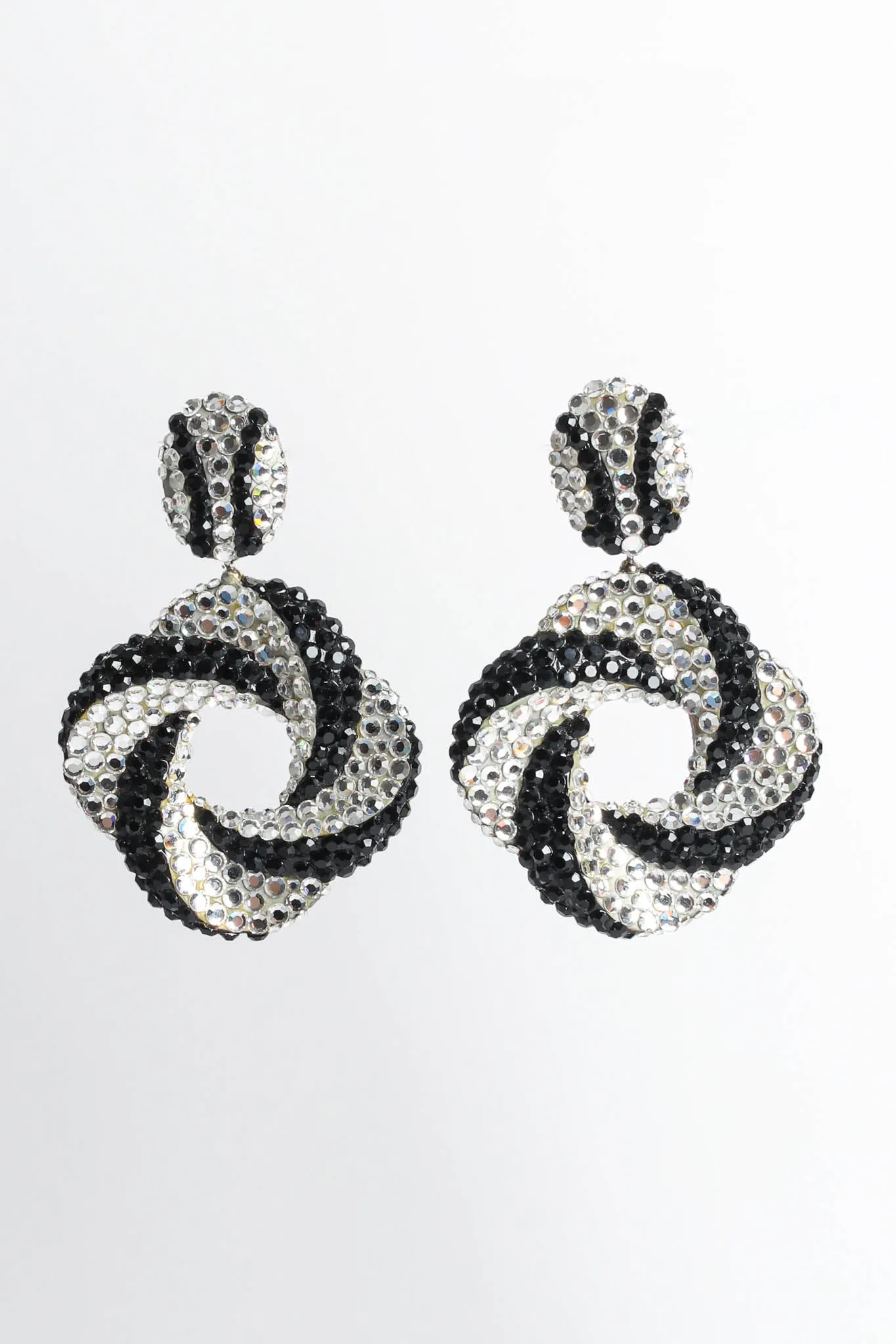 Swirl Knot Rhinestone Earrings