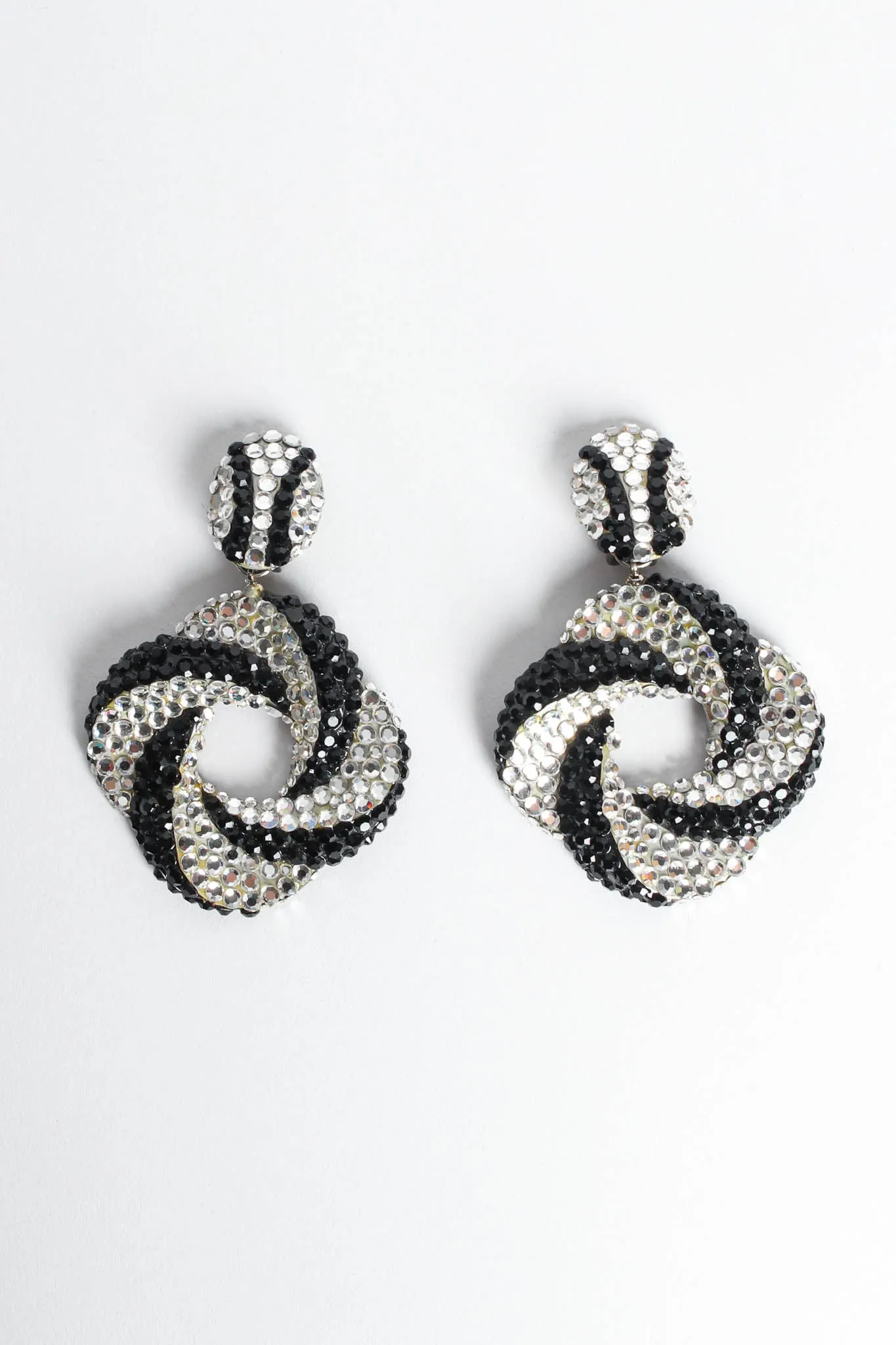 Swirl Knot Rhinestone Earrings