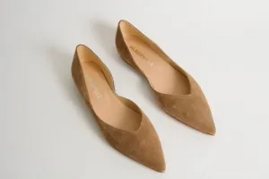 Tabitha Nougat Suede Ballerina Shoes