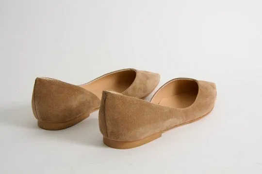 Tabitha Nougat Suede Ballerina Shoes