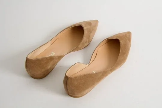 Tabitha Nougat Suede Ballerina Shoes