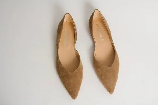 Tabitha Nougat Suede Ballerina Shoes