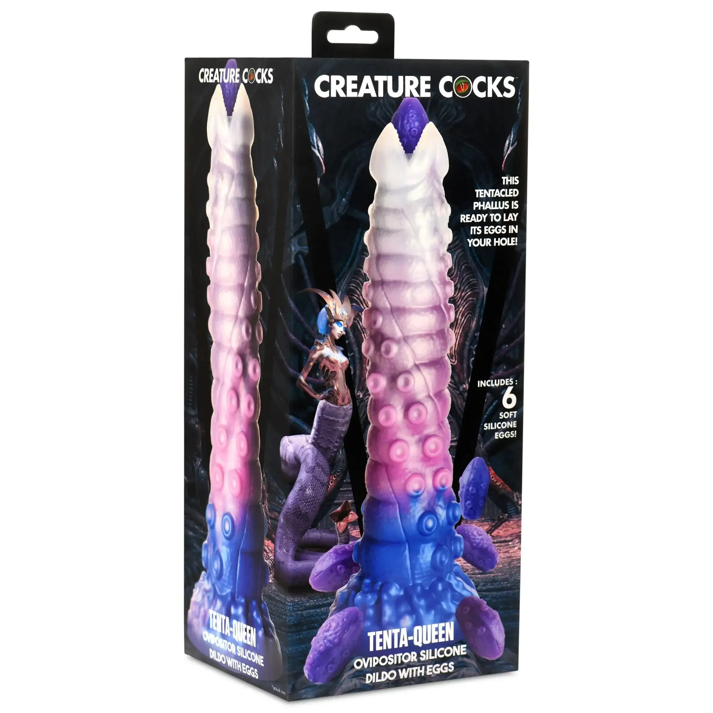 Tenta-Queen Ovipositor Silicone Fantasy Role Play Dildo With Eggs