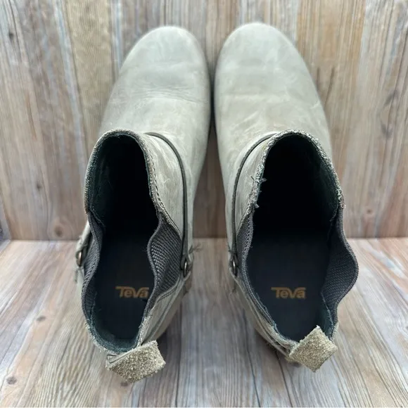 Teva Womens De La Vine Dos Leather  Ankle Chelsea Boot Bungee Cord Size 7