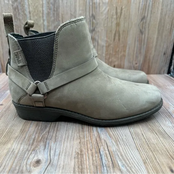 Teva Womens De La Vine Dos Leather  Ankle Chelsea Boot Bungee Cord Size 7