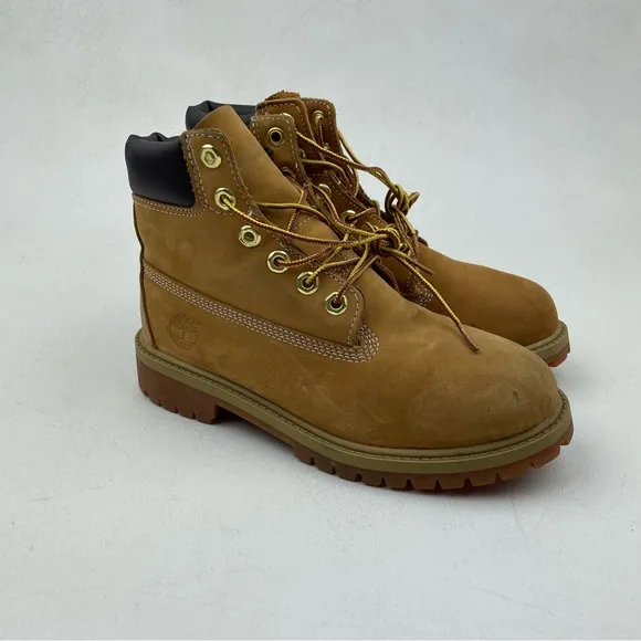 Timberland 6 Inch Premium Junior 'Wheat' Waterproof Boot - Size 4.5Y / 6W
