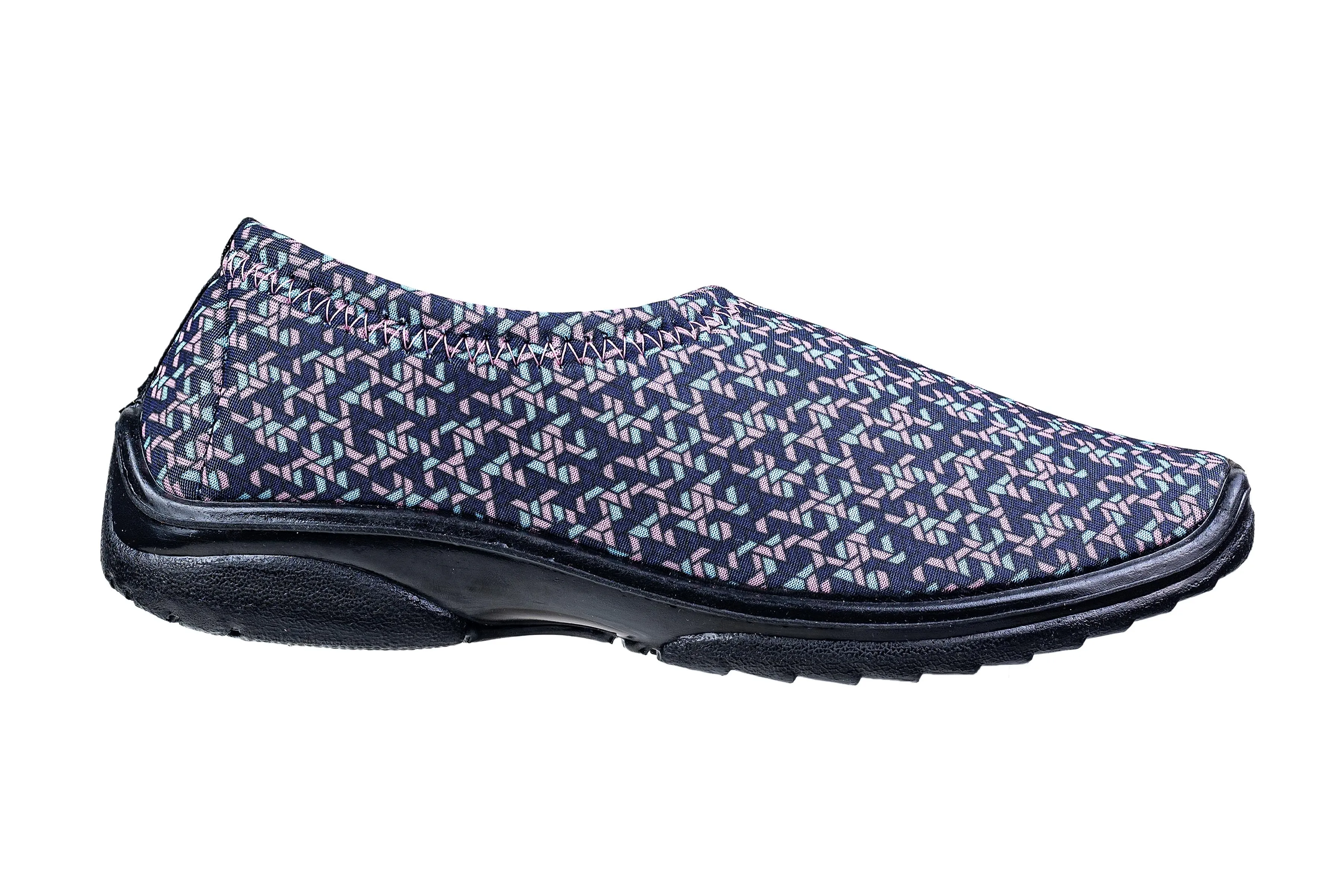 Titas Ladies Blue / Pink Print Canvas Shoe