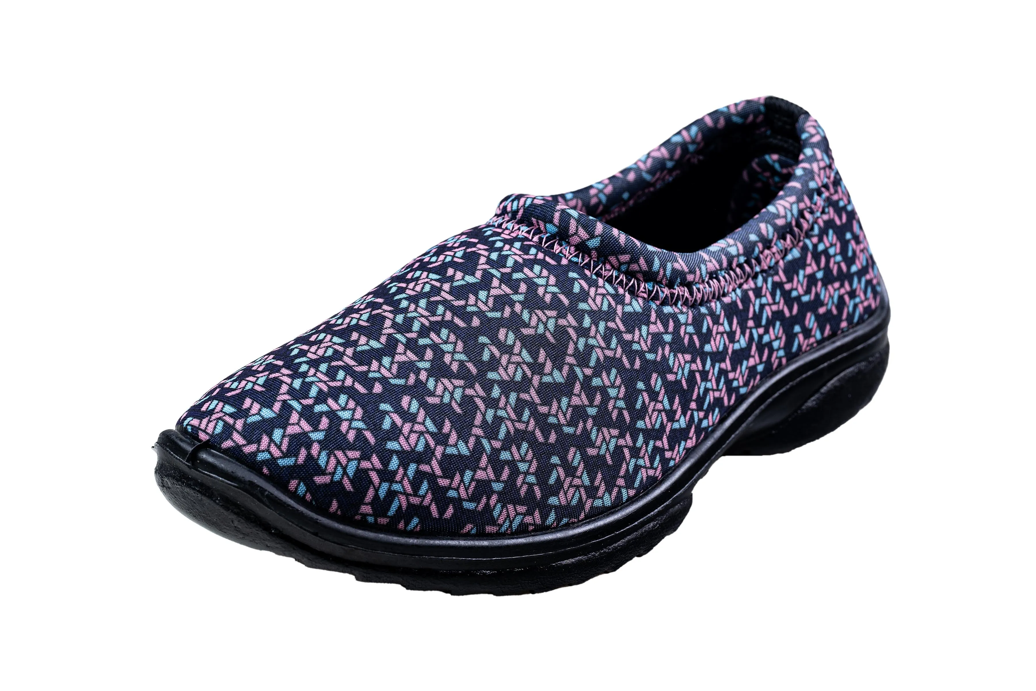 Titas Ladies Blue / Pink Print Canvas Shoe