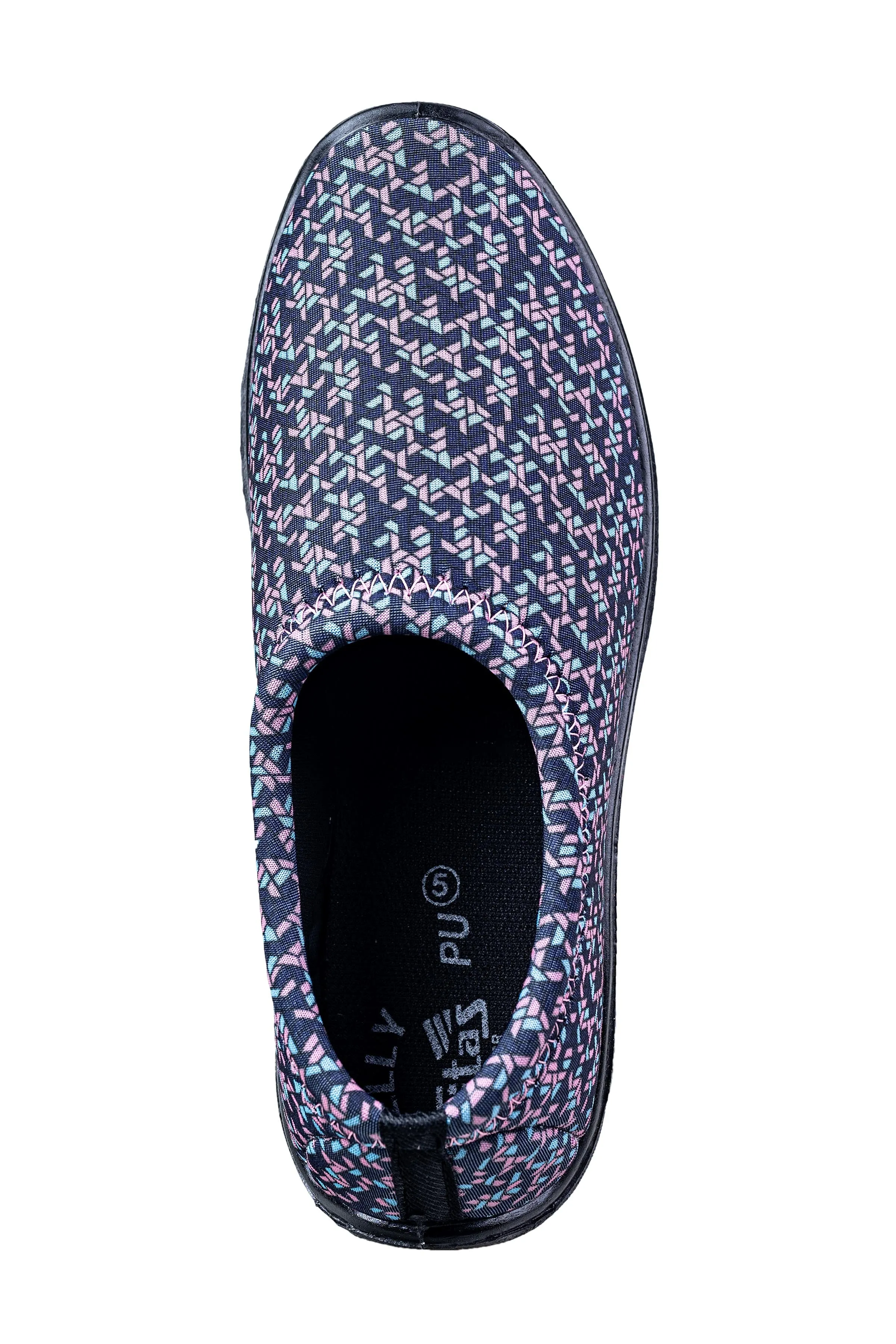 Titas Ladies Blue / Pink Print Canvas Shoe