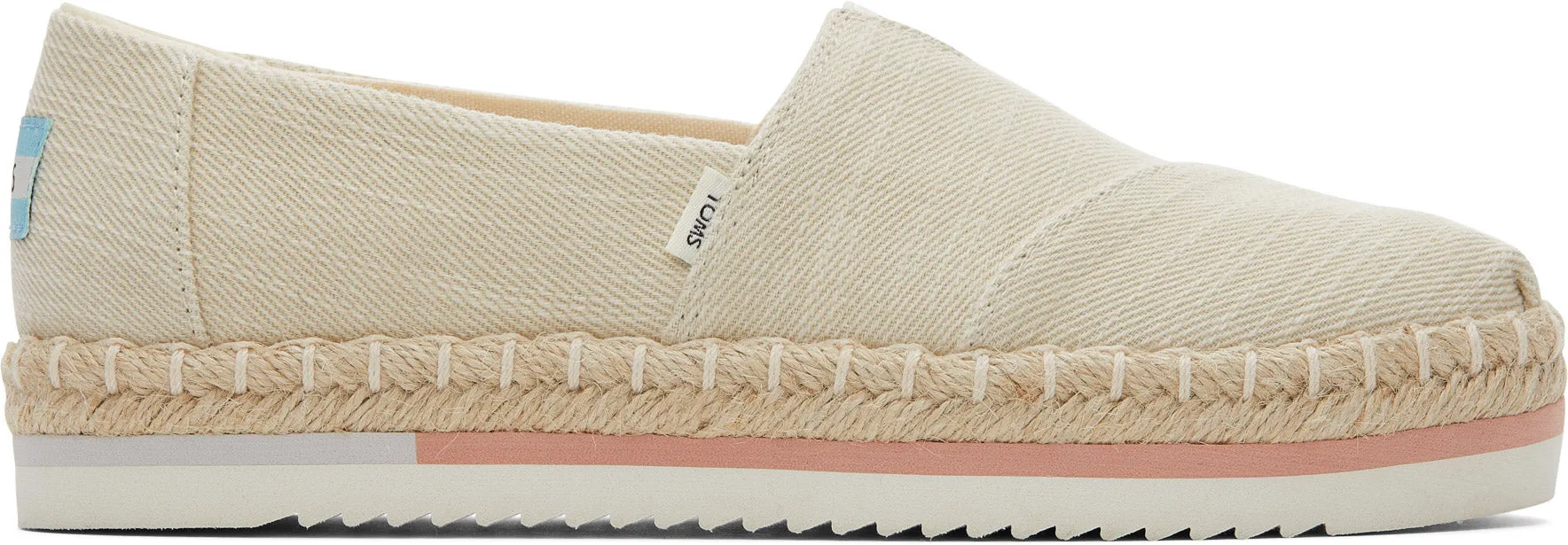 Toms Women Alpargata Platform Rope Natural Heavy Twill