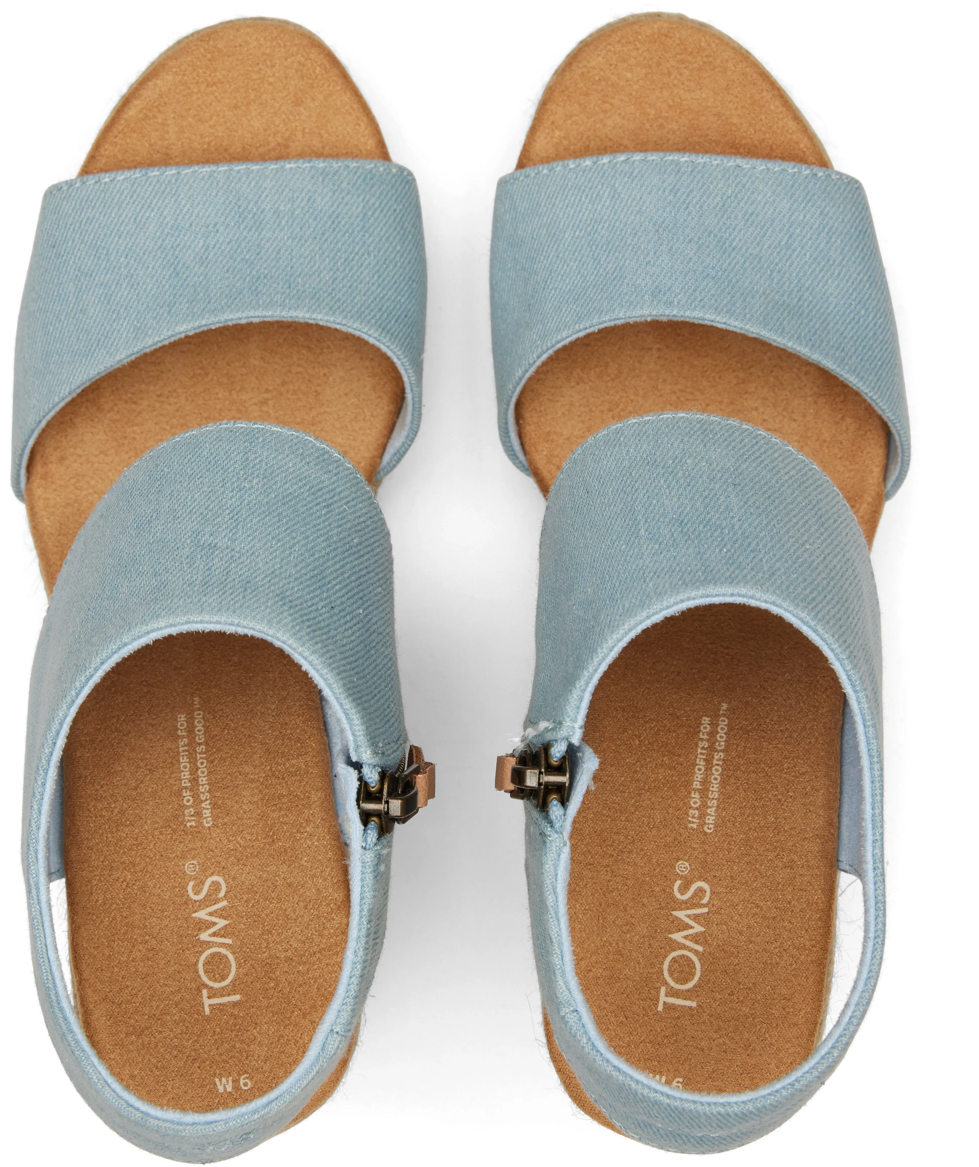 Toms Women Majorca Platform Pastel Blue Washed Denim