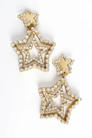Triple Star Rhinestone Earrings