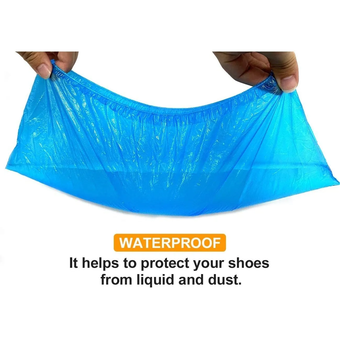 Waterproof Polythene 100-pieces Blue Disposable Shoe Cover