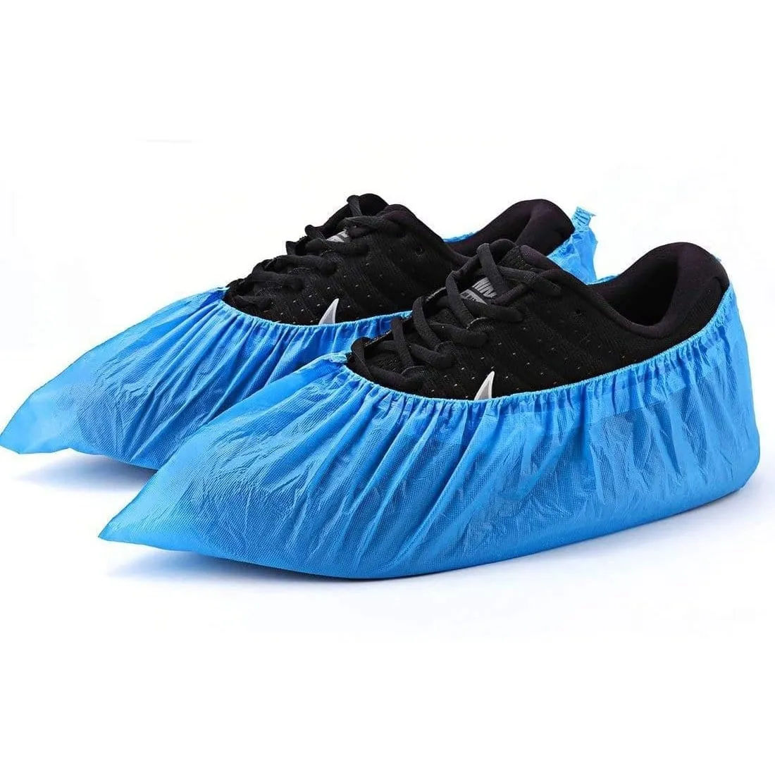 Waterproof Polythene 100-pieces Blue Disposable Shoe Cover