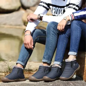 Waterproof Unisex Artificial Fur Lined Slip On Boots
