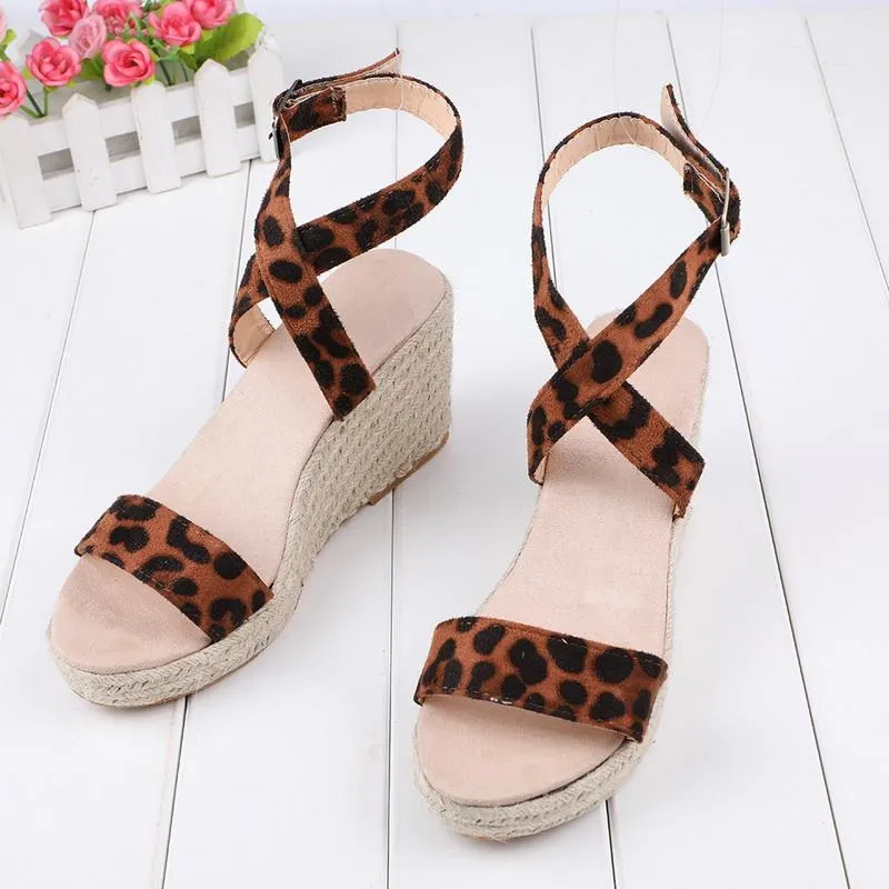 Wedge Sandals Summer Pumps Cross-tied High Heels Platform Shoes