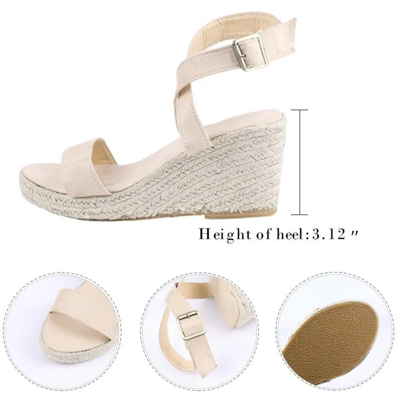Wedge Sandals Summer Pumps Cross-tied High Heels Platform Shoes
