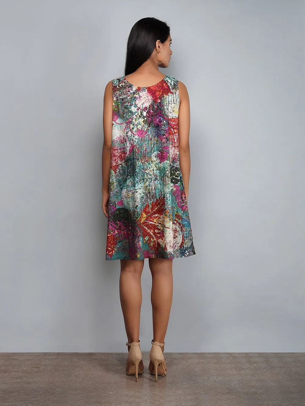 Yavi   I   Solid Chandderi Dress With Pritned Cotton Slip