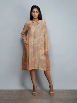 Yavi   I   Solid Chandderi Dress With Pritned Cotton Slip