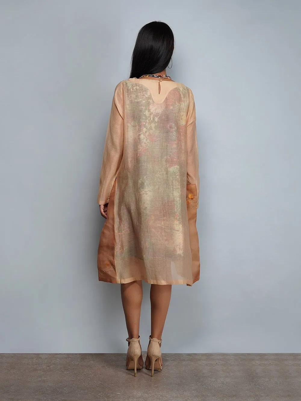 Yavi   I   Solid Chandderi Dress With Pritned Cotton Slip