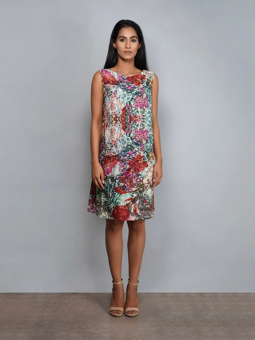 Yavi   I   Solid Chandderi Dress With Pritned Cotton Slip